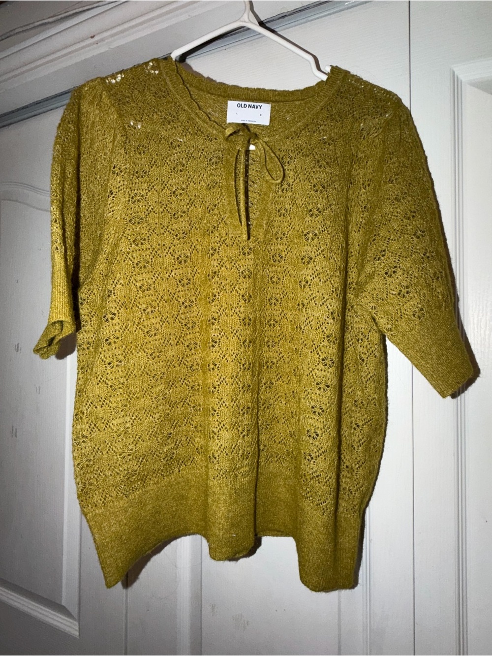 Old Navy Women's Green Knit Short-Sleeve Sweater